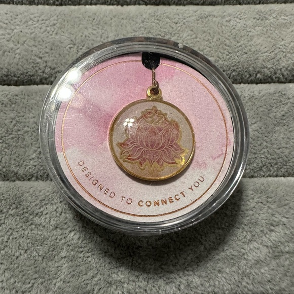 New Alex & Ani Pink & Gold Lotus Flower Charm for Bracelet or Necklace - Picture 7 of 7